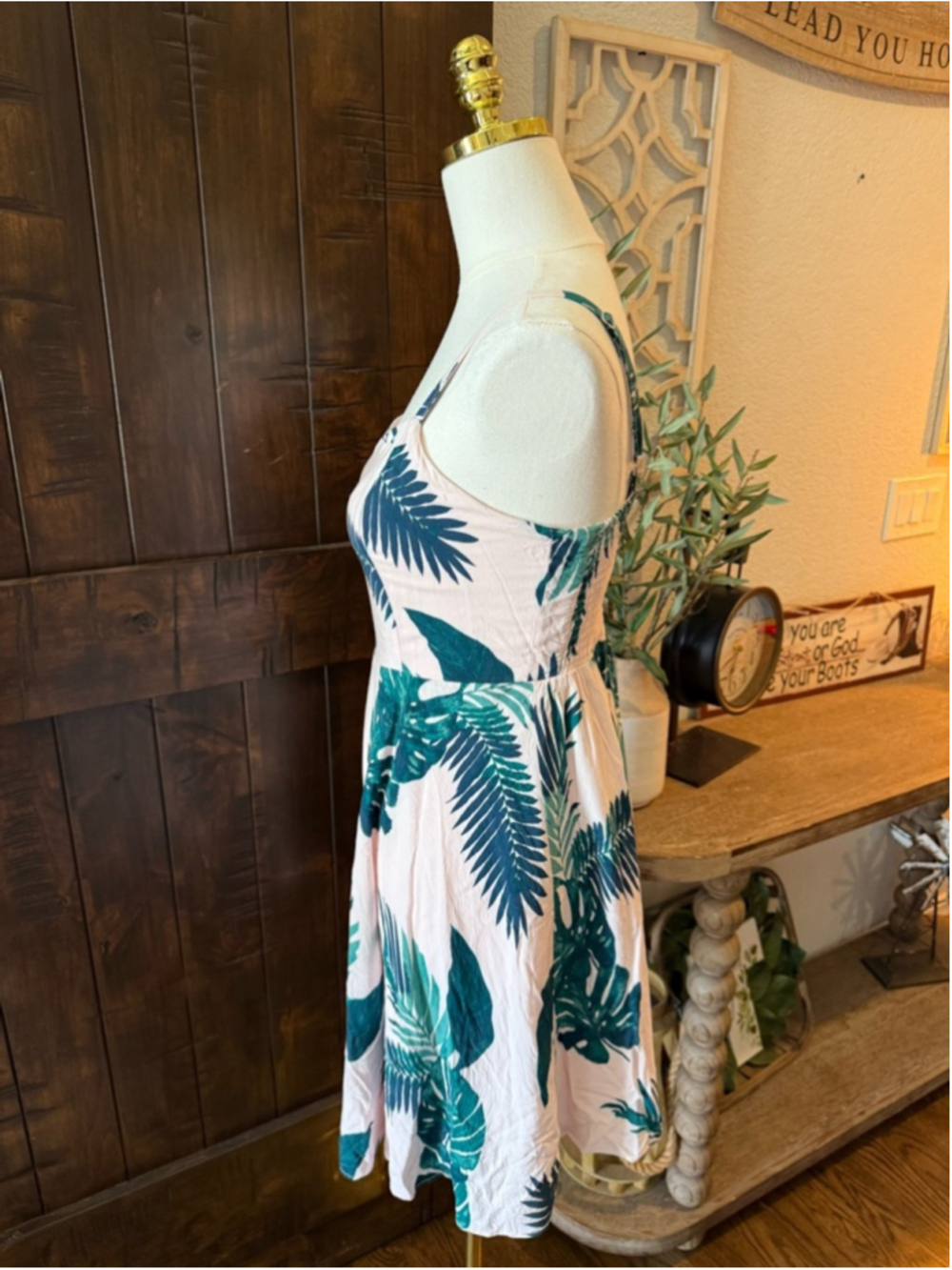 Old Navy Light Pink Tropical Floral Sundress XL Boho Summer Maxi Vacation Dress - Picture 2 of 4